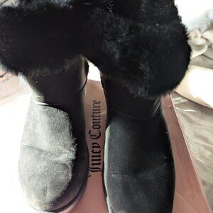 Juicy Couture Faux Fur Black King 2 Women's Boots Size 9